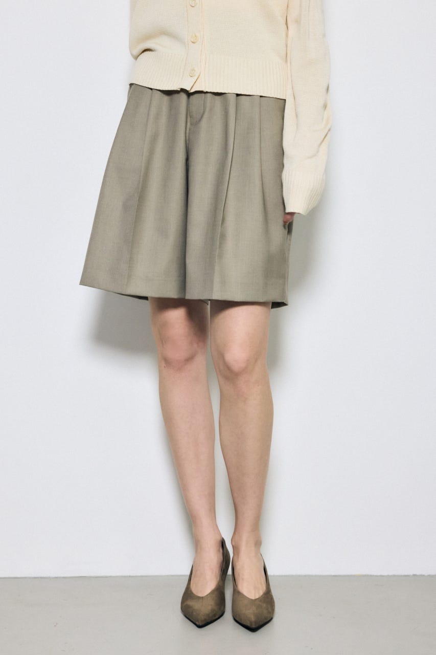 【SS先行アイテム】タックハーフパンツ BEG S