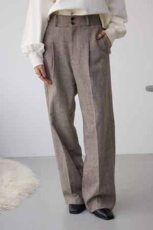 ヘリンボーンワイドパンツ