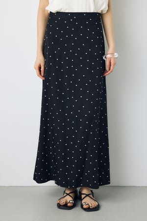 ドット刺繍ナロースカート