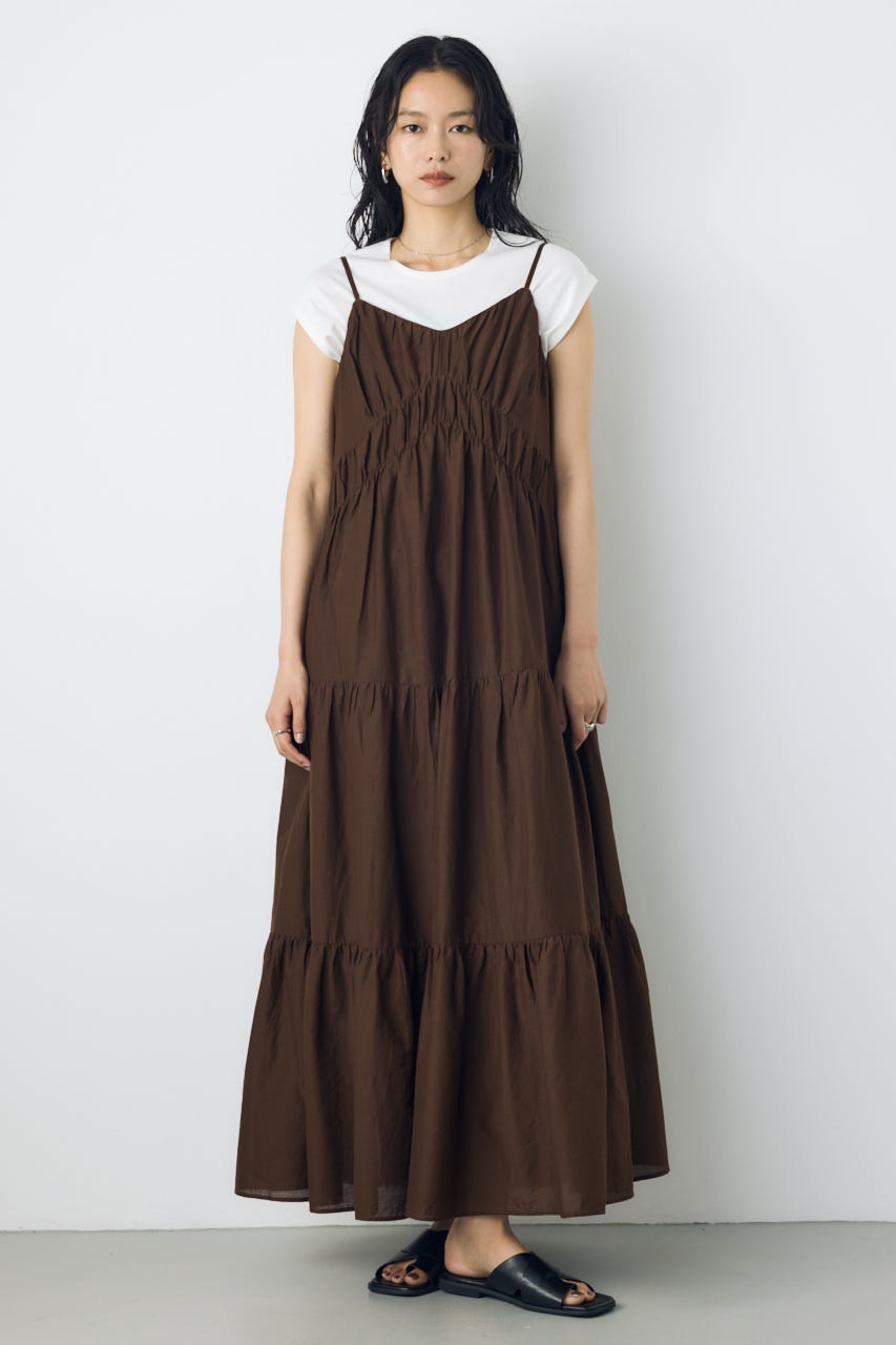 AZUL BY MOUSSY | ギャザーティアードコットンキャミワンピース