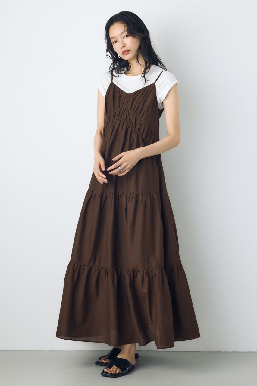AZUL BY MOUSSY | ギャザーティアードコットンキャミワンピース