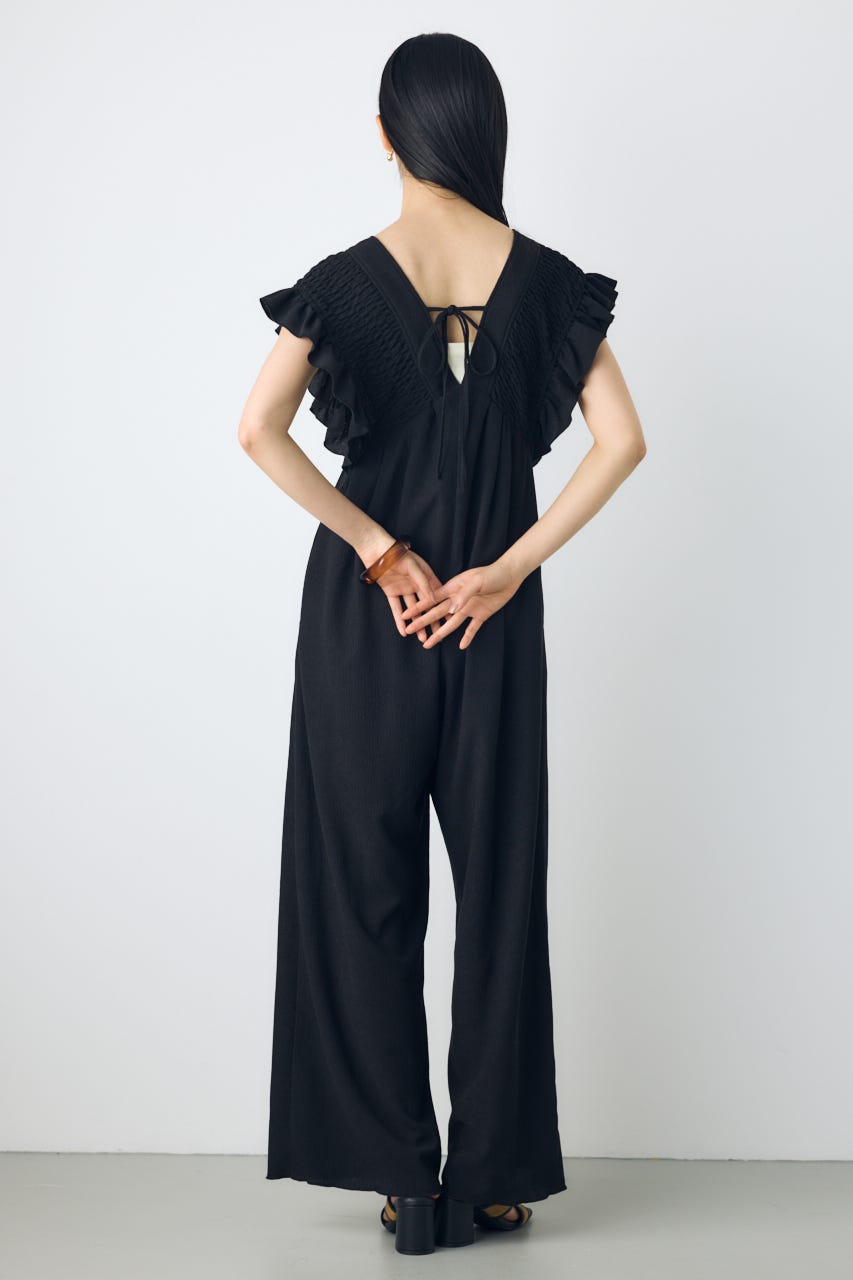 楊柳シャーリングオールインワン BLK S