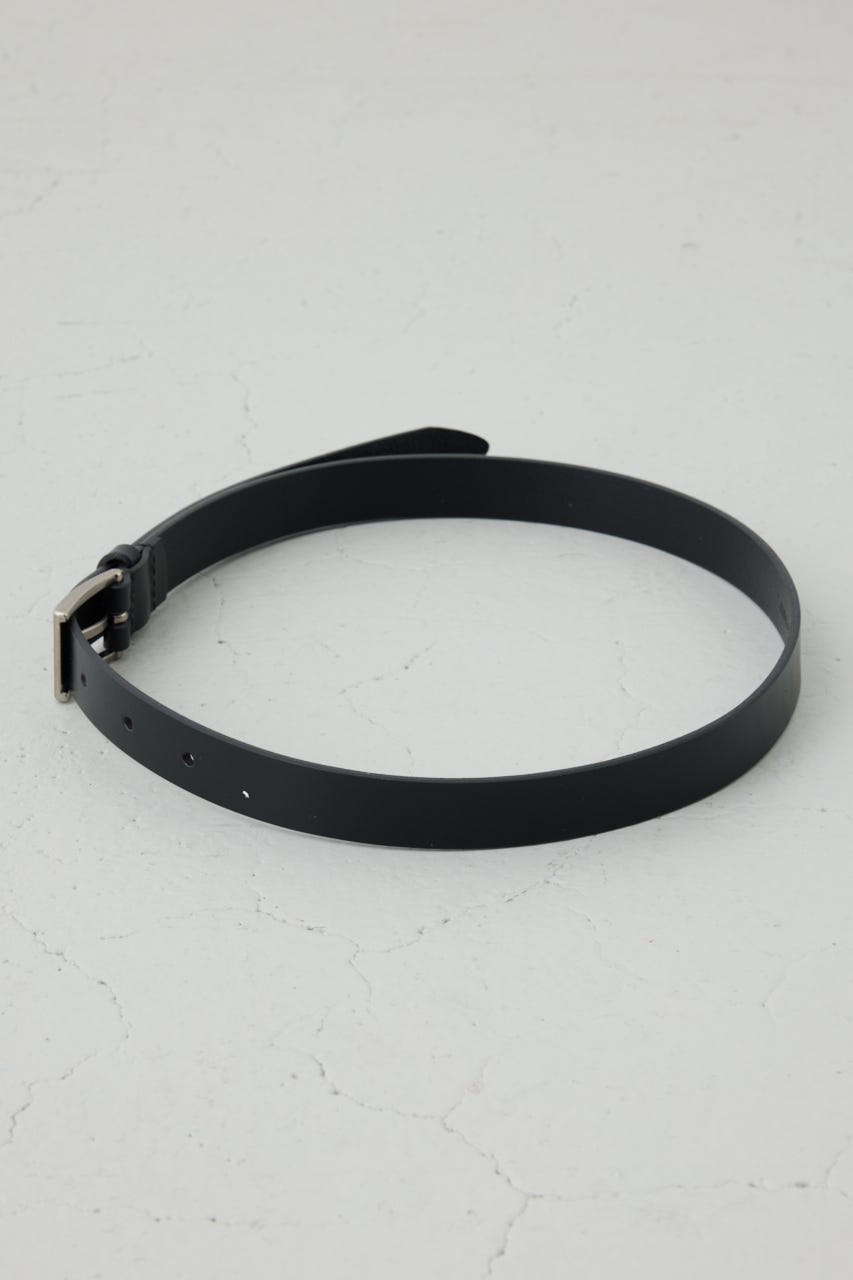 スクエアバックルレザーベルト BLK FREE