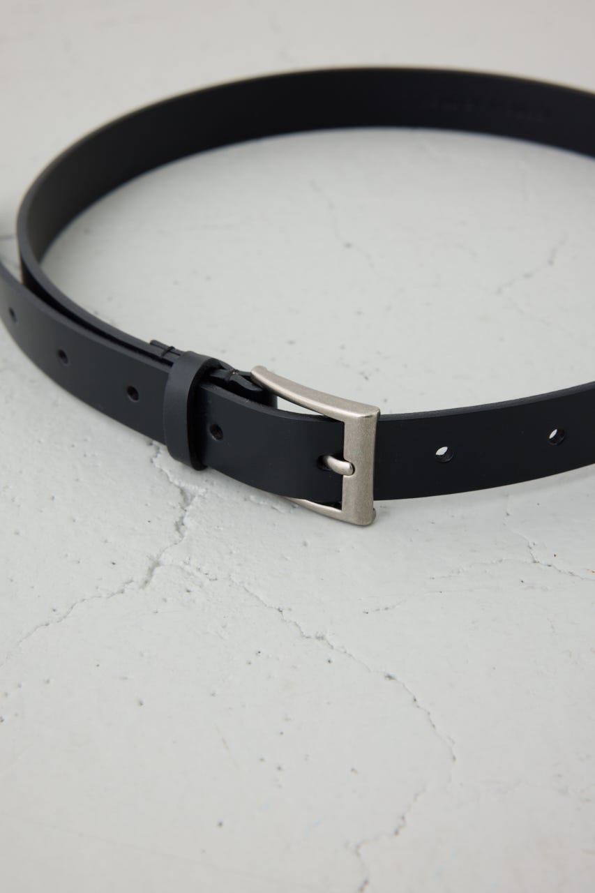 スクエアバックルレザーベルト BLK FREE
