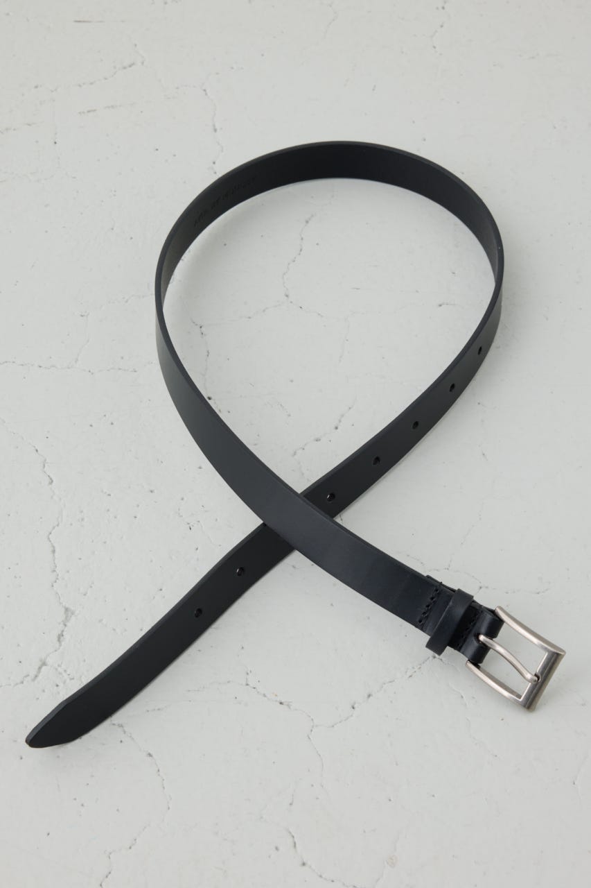 スクエアバックルレザーベルト BLK FREE