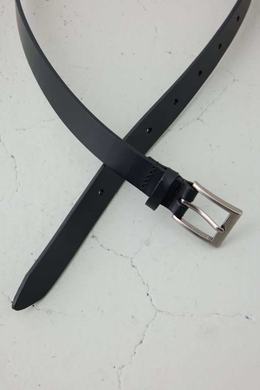 スクエアバックルレザーベルト BLK FREE