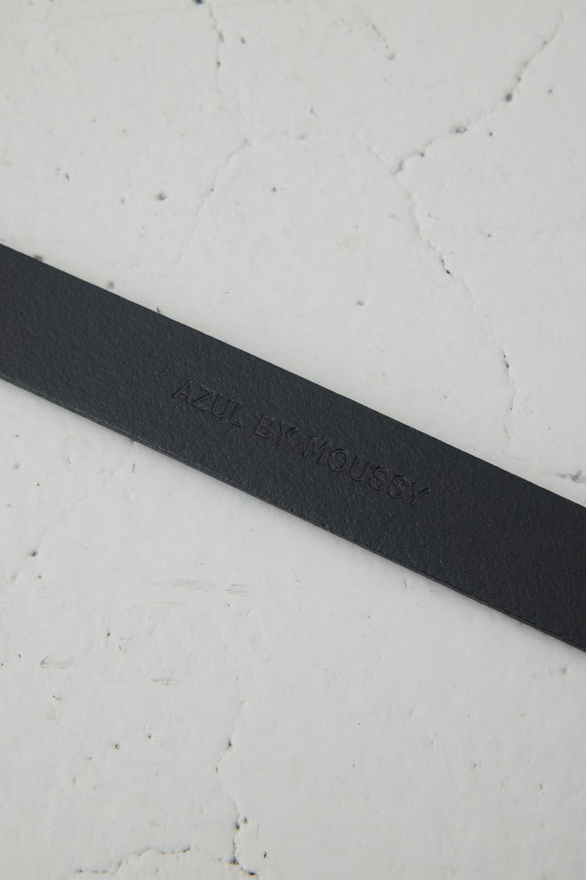 スクエアバックルレザーベルト BLK FREE