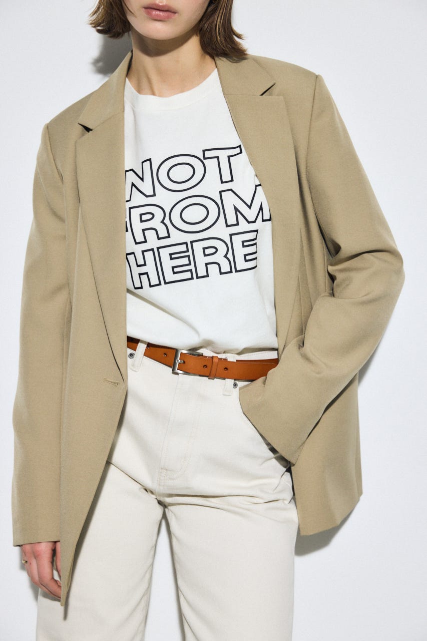 スクエアバックルレザーベルト BRN FREE