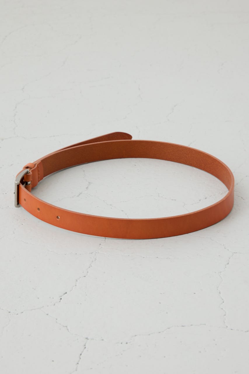 スクエアバックルレザーベルト BRN FREE