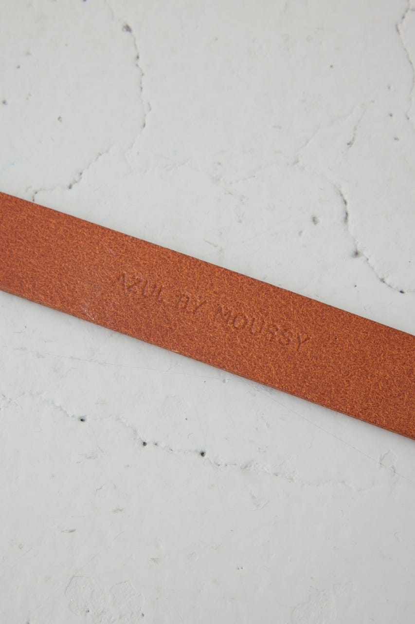 スクエアバックルレザーベルト BRN FREE