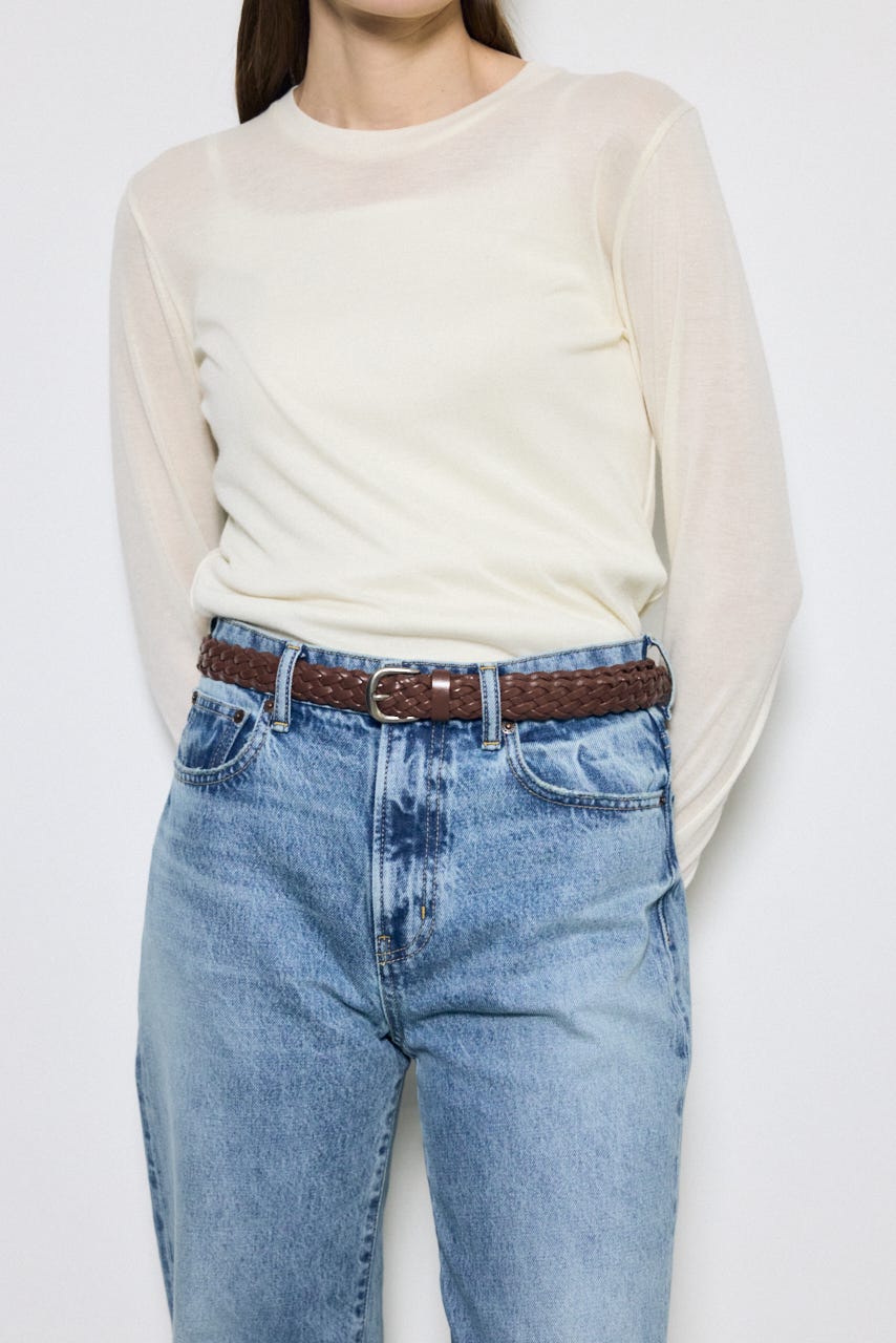 フェイクレザーメッシュベルト BRN FREE