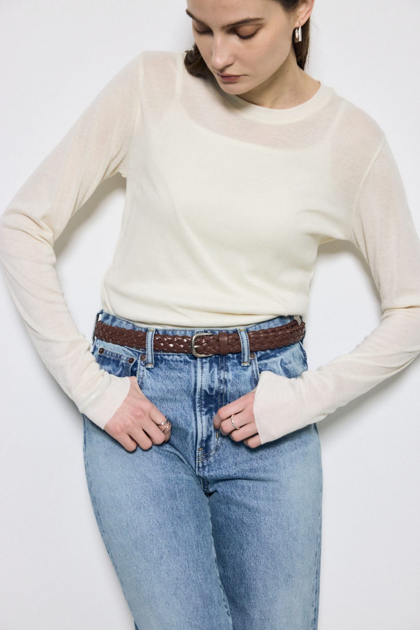 フェイクレザーメッシュベルト BRN FREE