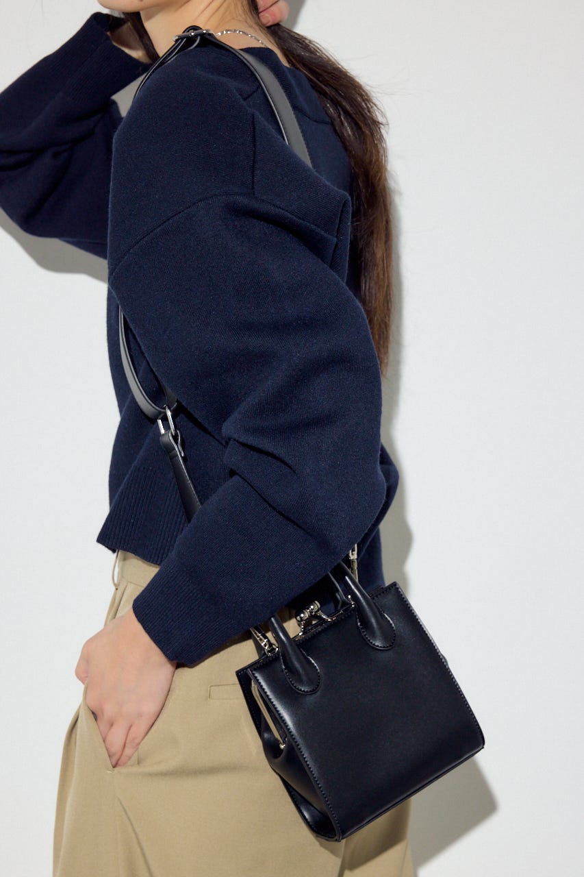 メタルフレームスクエアバッグ BLK FREE