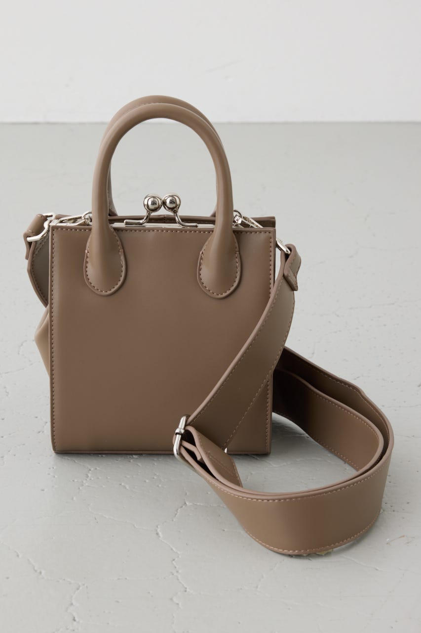 メタルフレームスクエアバッグ D/BEG FREE