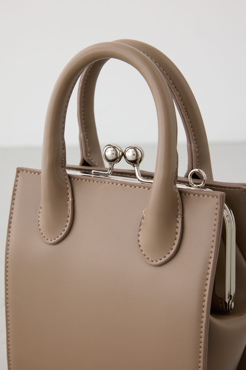 メタルフレームスクエアバッグ D/BEG FREE