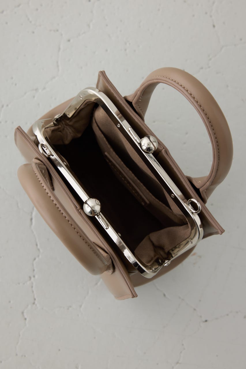 メタルフレームスクエアバッグ D/BEG FREE