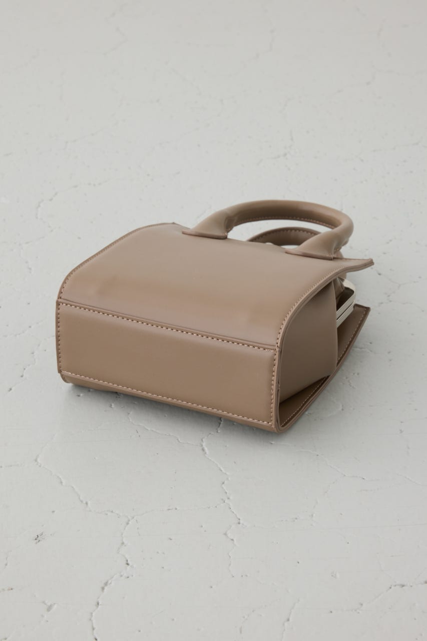 メタルフレームスクエアバッグ D/BEG FREE