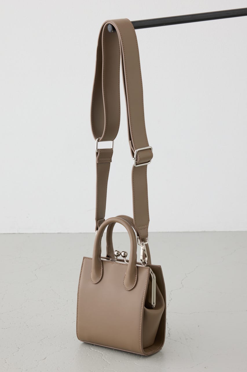 メタルフレームスクエアバッグ D/BEG FREE