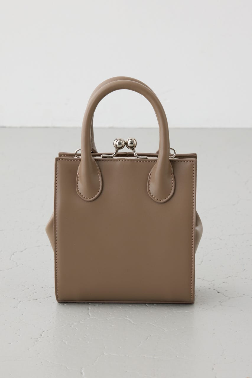 メタルフレームスクエアバッグ D/BEG FREE