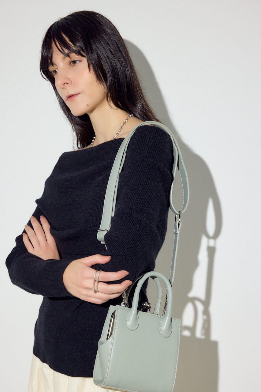 メタルフレームスクエアバッグ L/GRN FREE