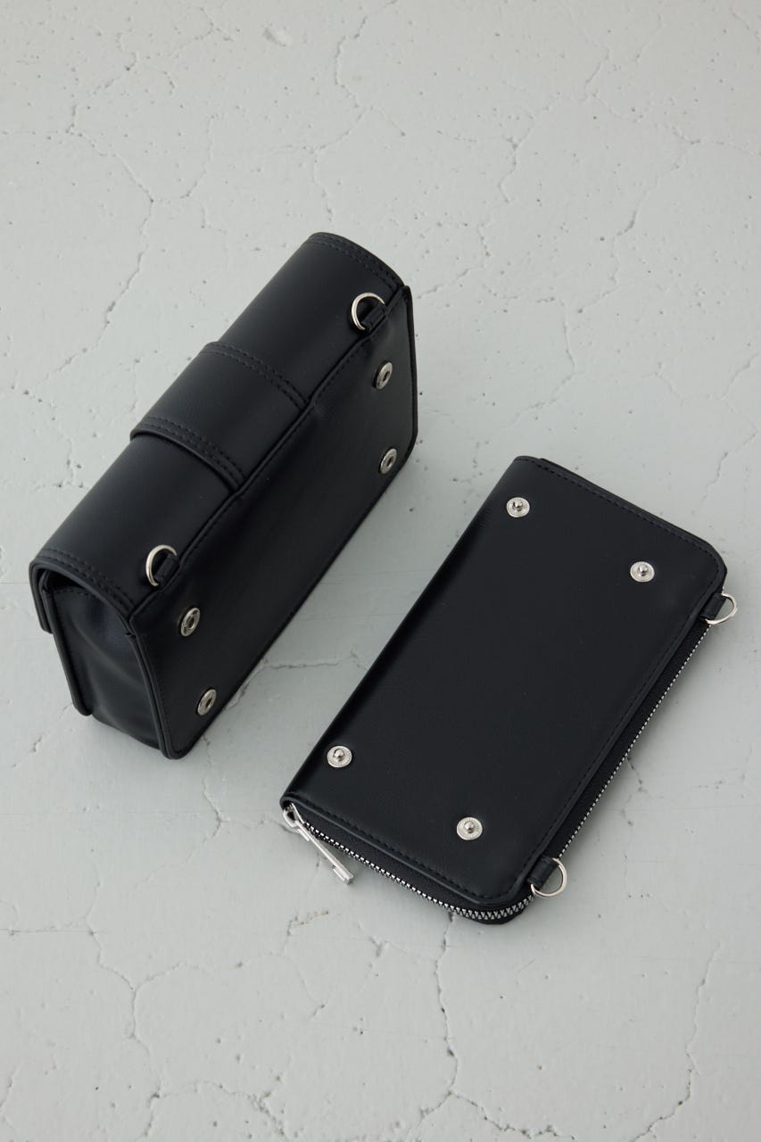 フラップデザインウォレットバッグ BLK FREE