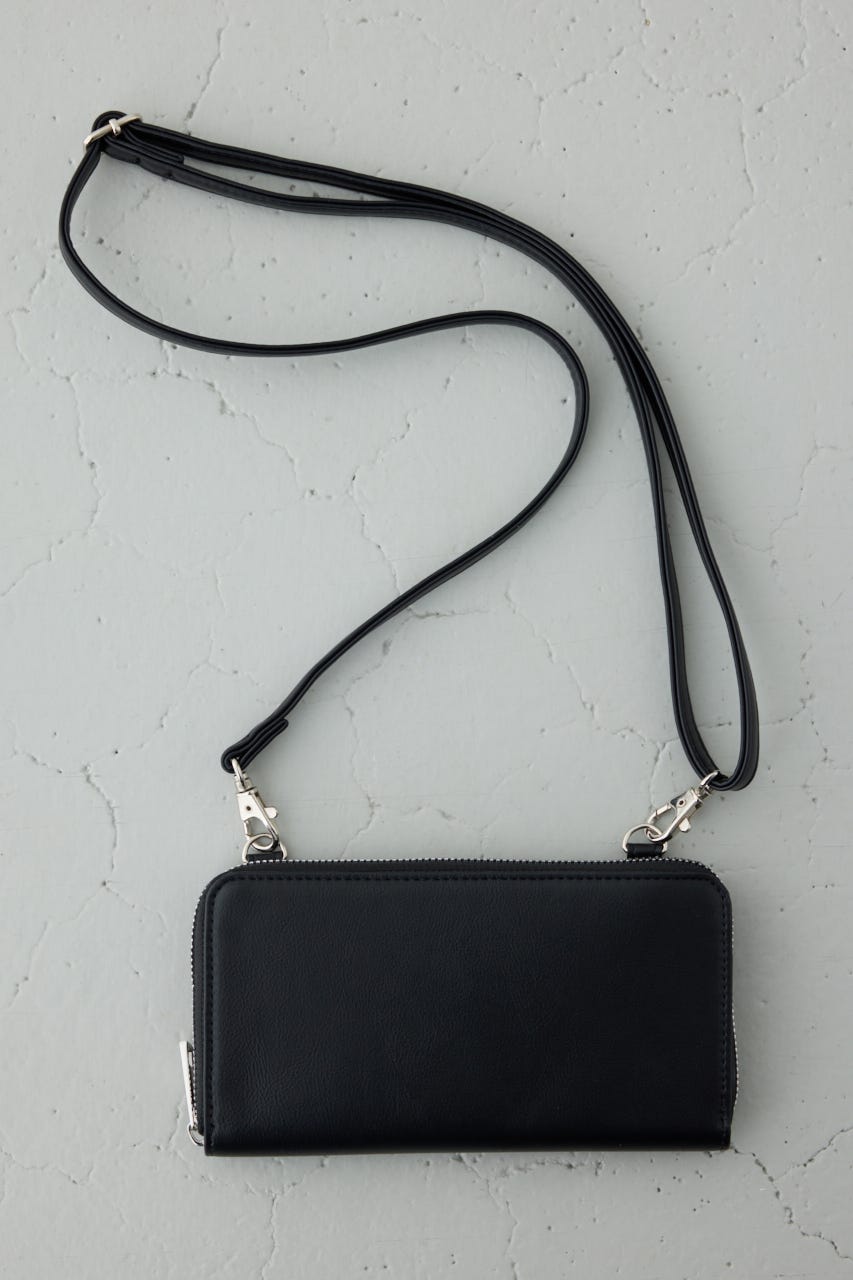 フラップデザインウォレットバッグ BLK FREE