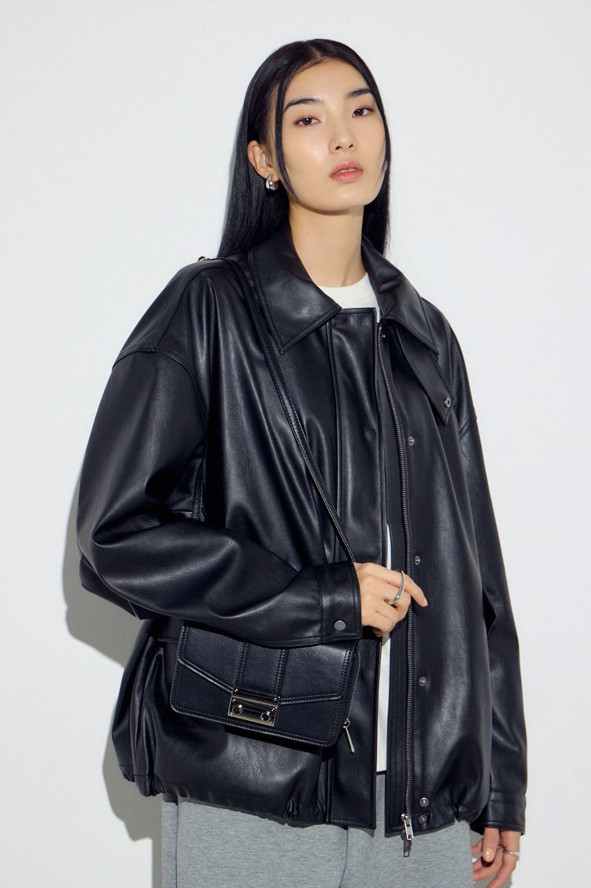 フラップデザインウォレットバッグ BLK FREE