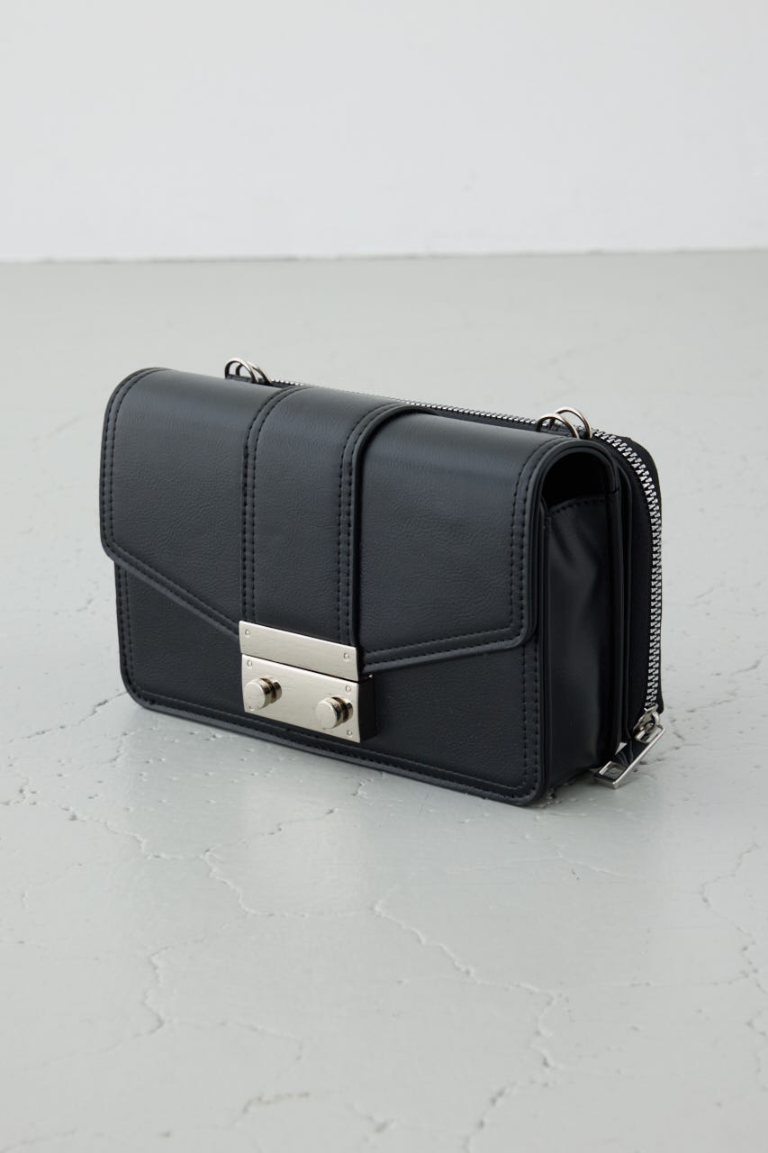 フラップデザインウォレットバッグ BLK FREE