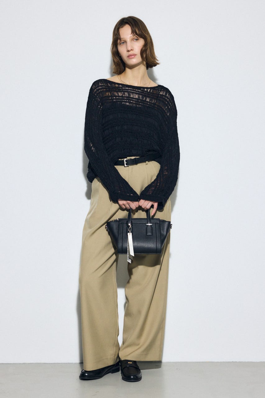 チャームセットトラペイズドバッグ BLK FREE