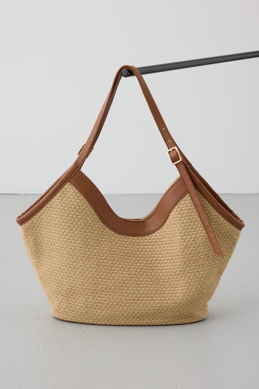 フェイクレザーパイピング雑材トートバッグ CAM FREE