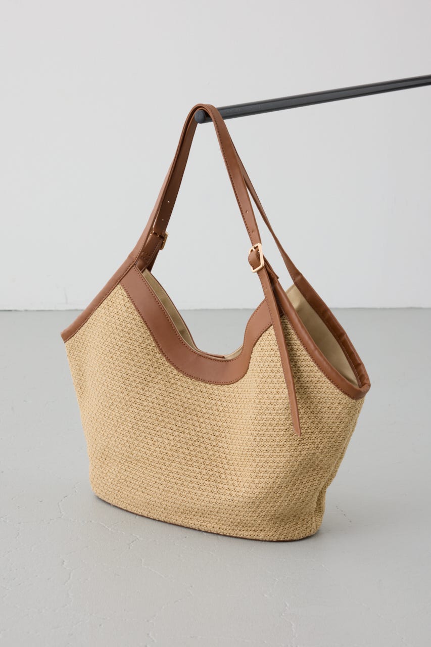 フェイクレザーパイピング雑材トートバッグ CAM FREE