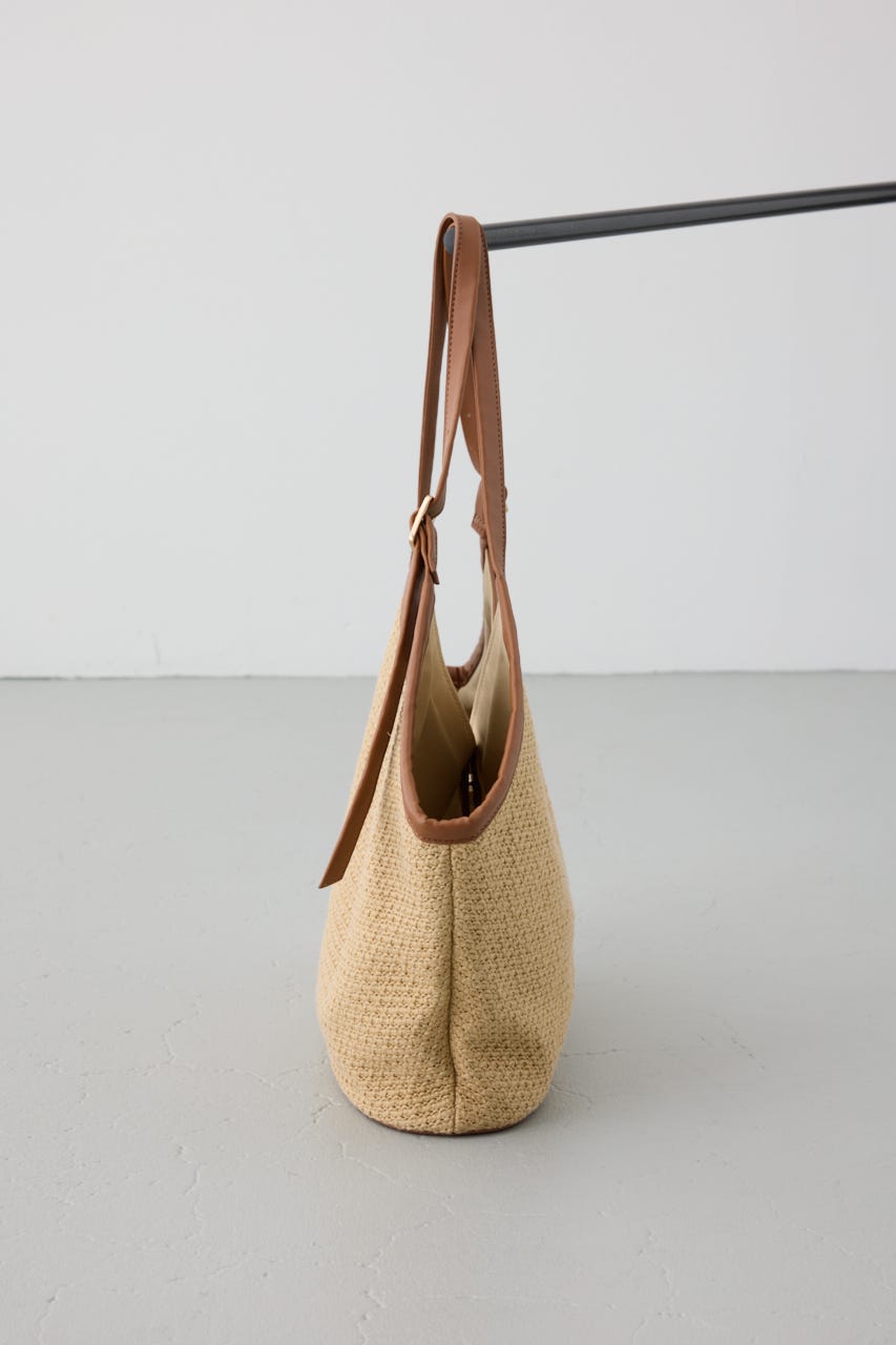 フェイクレザーパイピング雑材トートバッグ CAM FREE