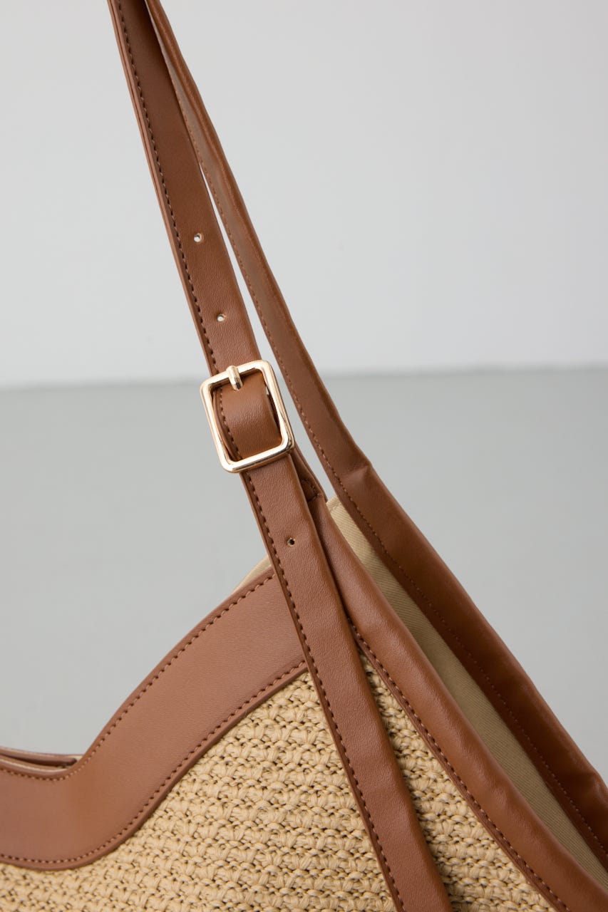 フェイクレザーパイピング雑材トートバッグ CAM FREE