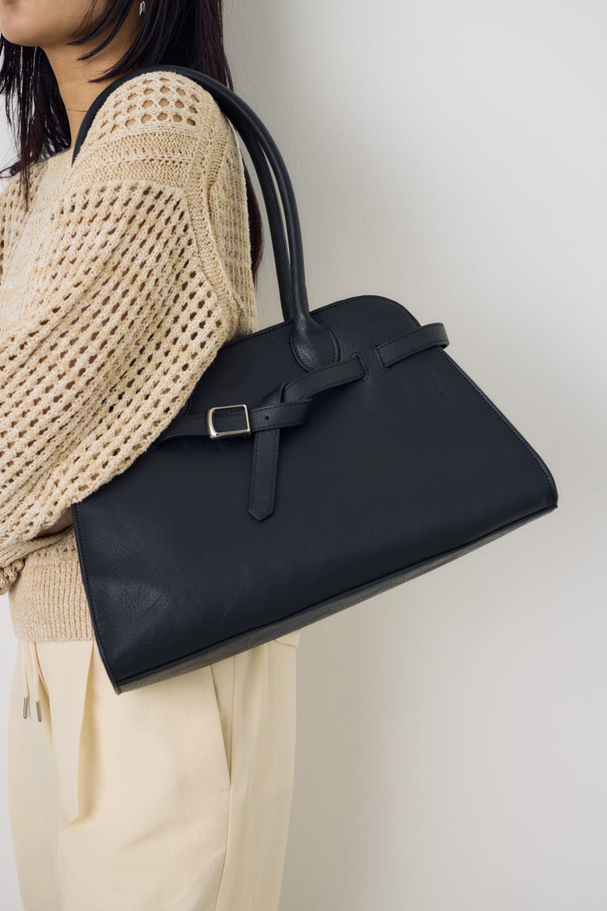 メタルパーツベルトハンドバッグ BLK FREE