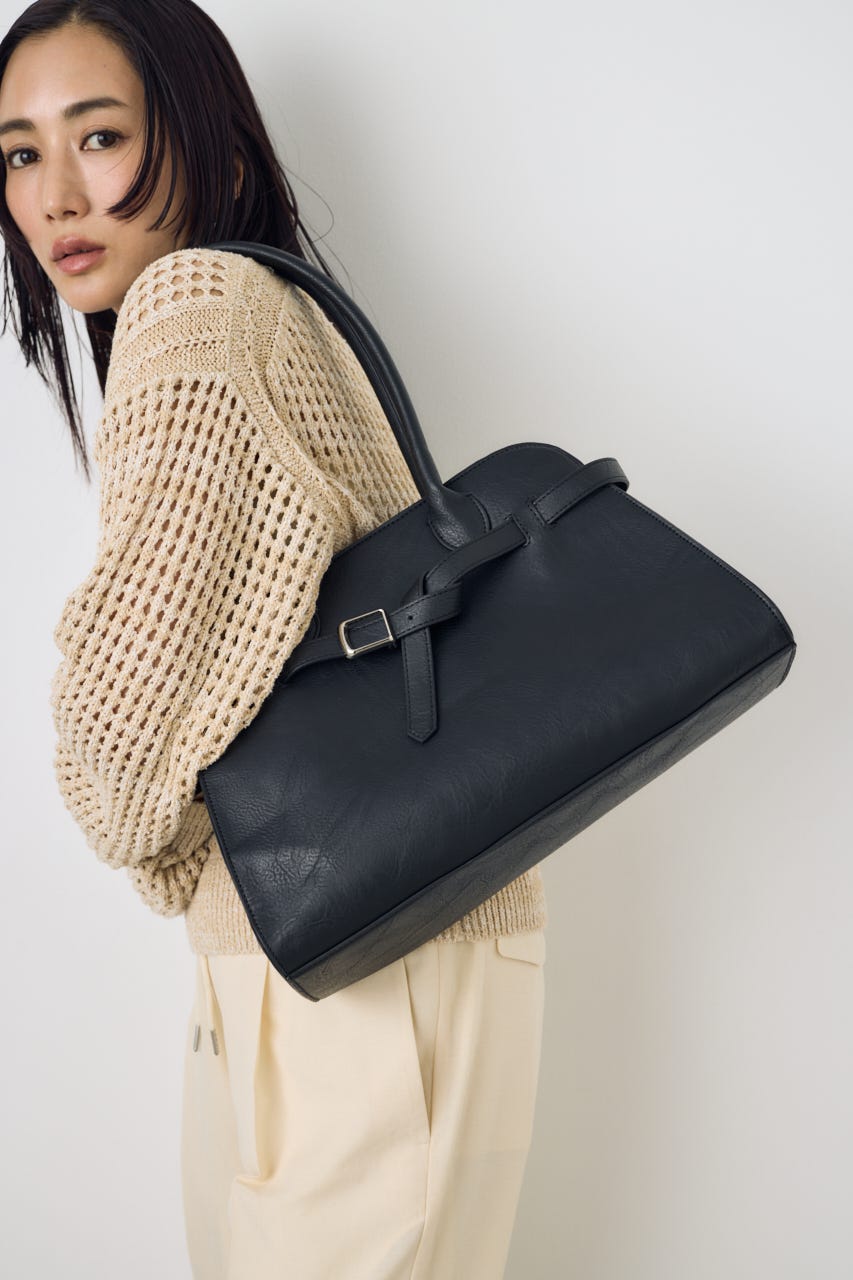 メタルパーツベルトハンドバッグ BLK FREE