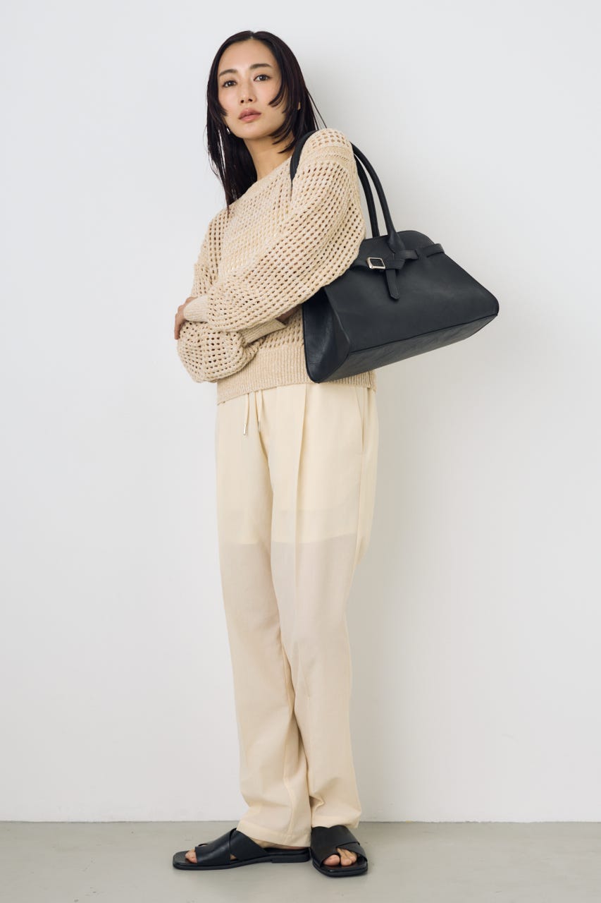 メタルパーツベルトハンドバッグ BLK FREE