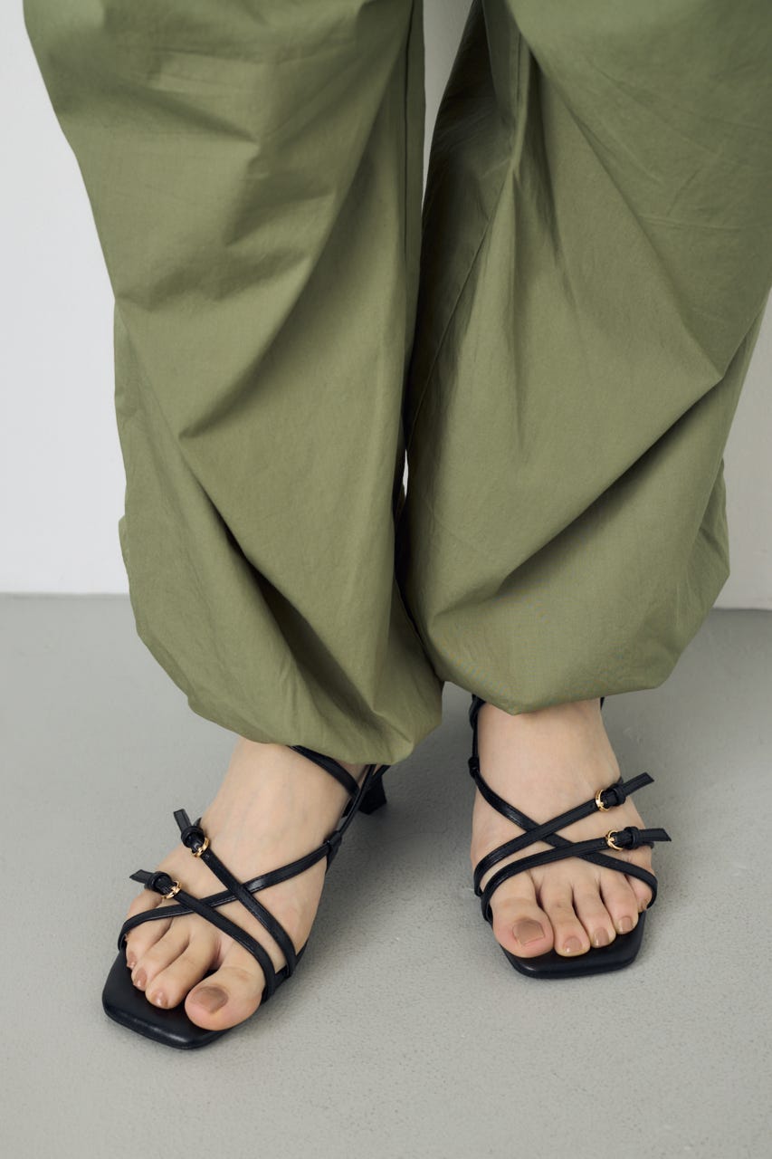 ナローストラップサンダル BLK LL