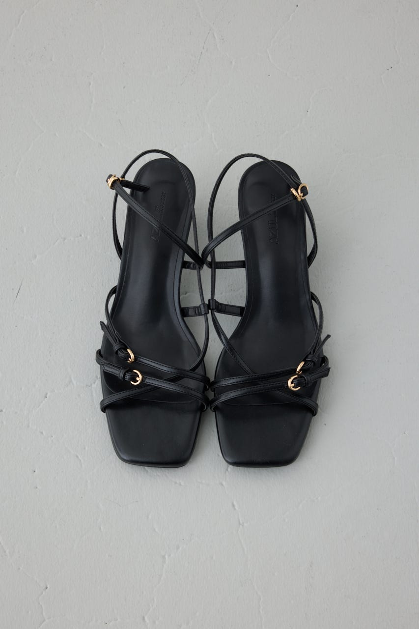 ナローストラップサンダル BLK LL