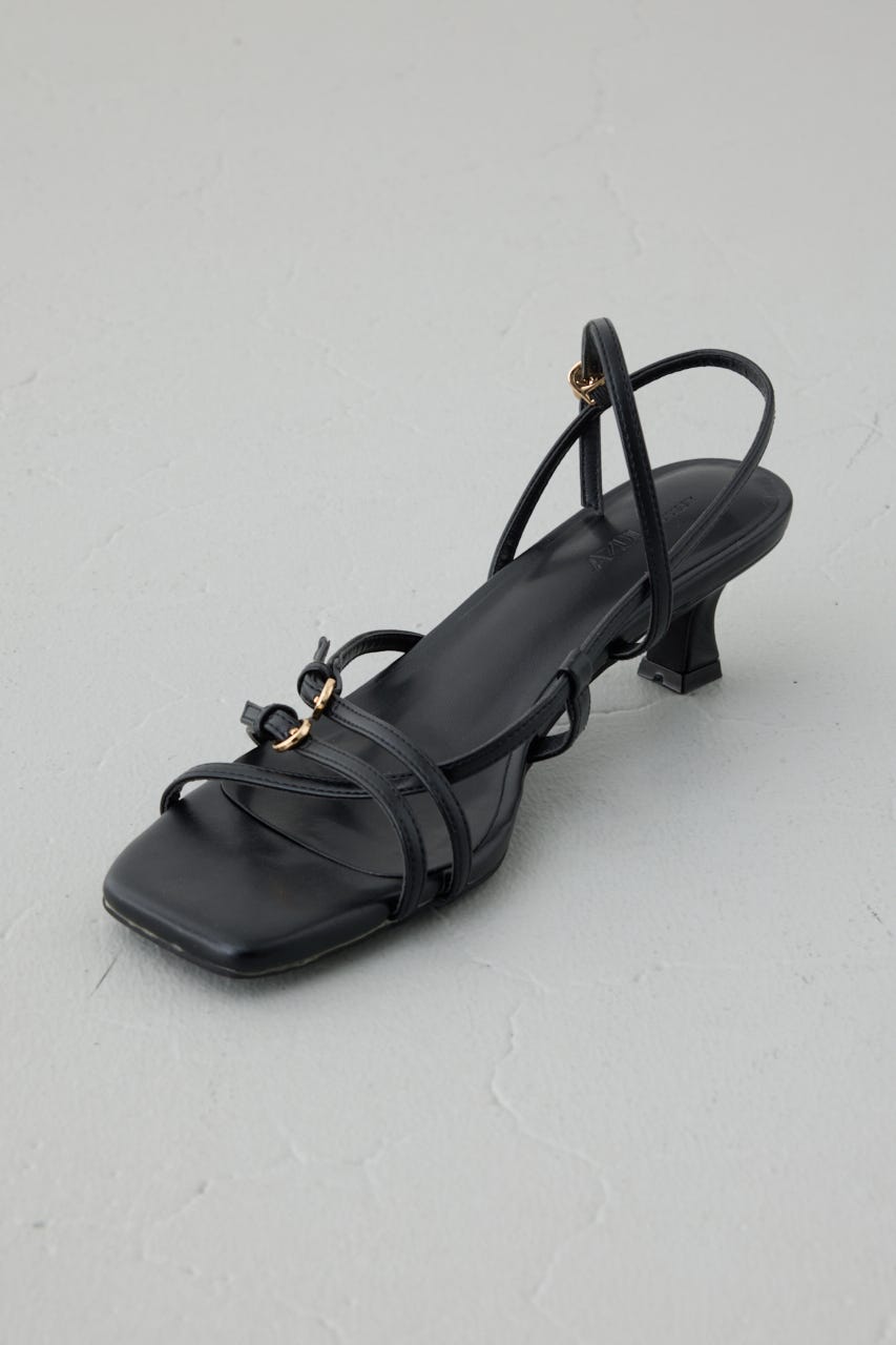 ナローストラップサンダル BLK LL