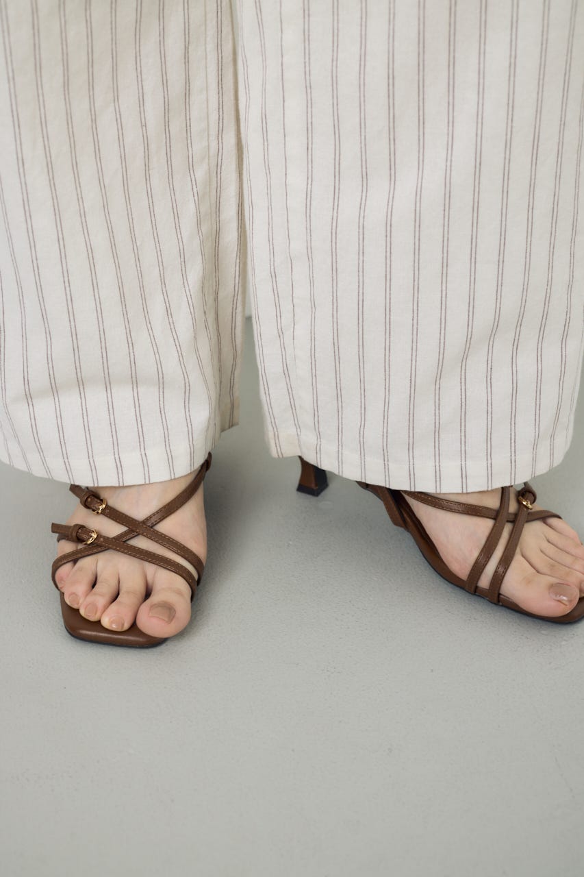 ナローストラップサンダル BRN LL