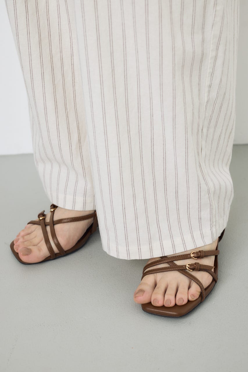 ナローストラップサンダル BRN LL