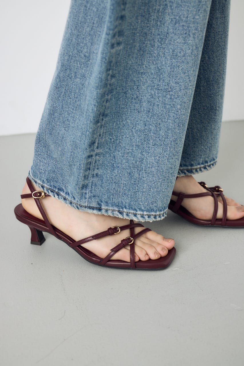 ナローストラップサンダル RED M