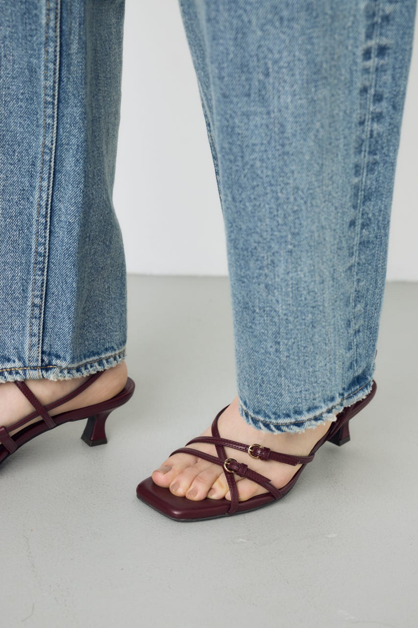 ナローストラップサンダル RED M