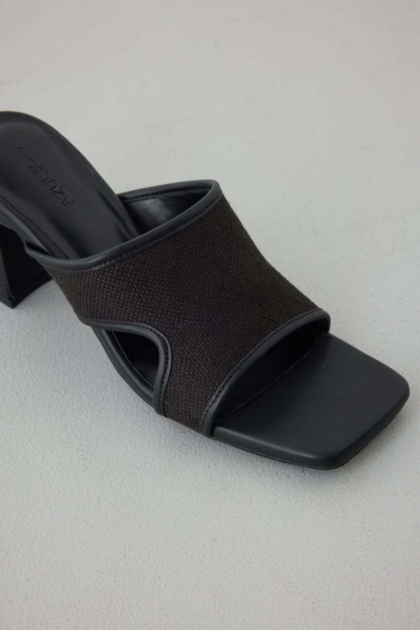 カットアウトヒールサンダル BLK L