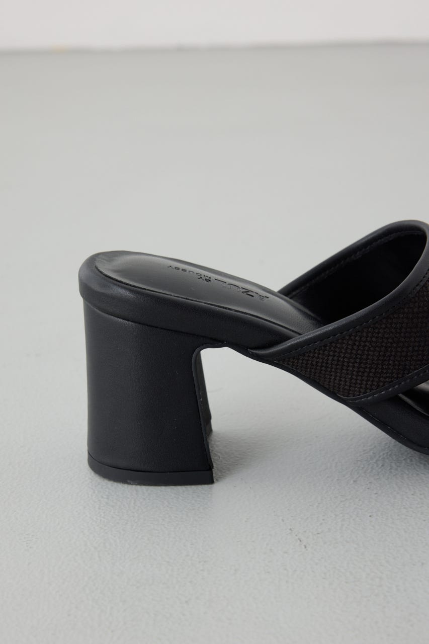 カットアウトヒールサンダル BLK L