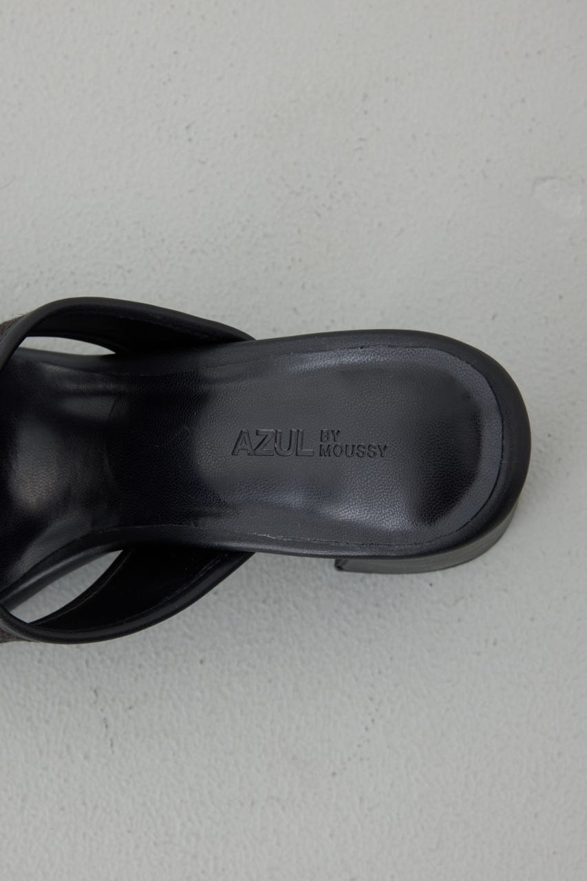 カットアウトヒールサンダル BLK L