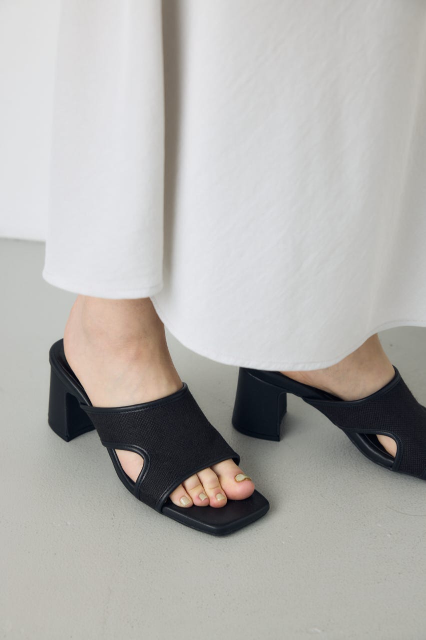 カットアウトヒールサンダル BLK L