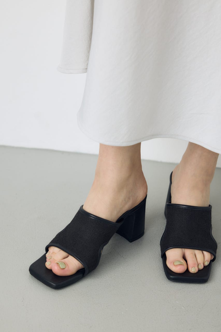 カットアウトヒールサンダル BLK L