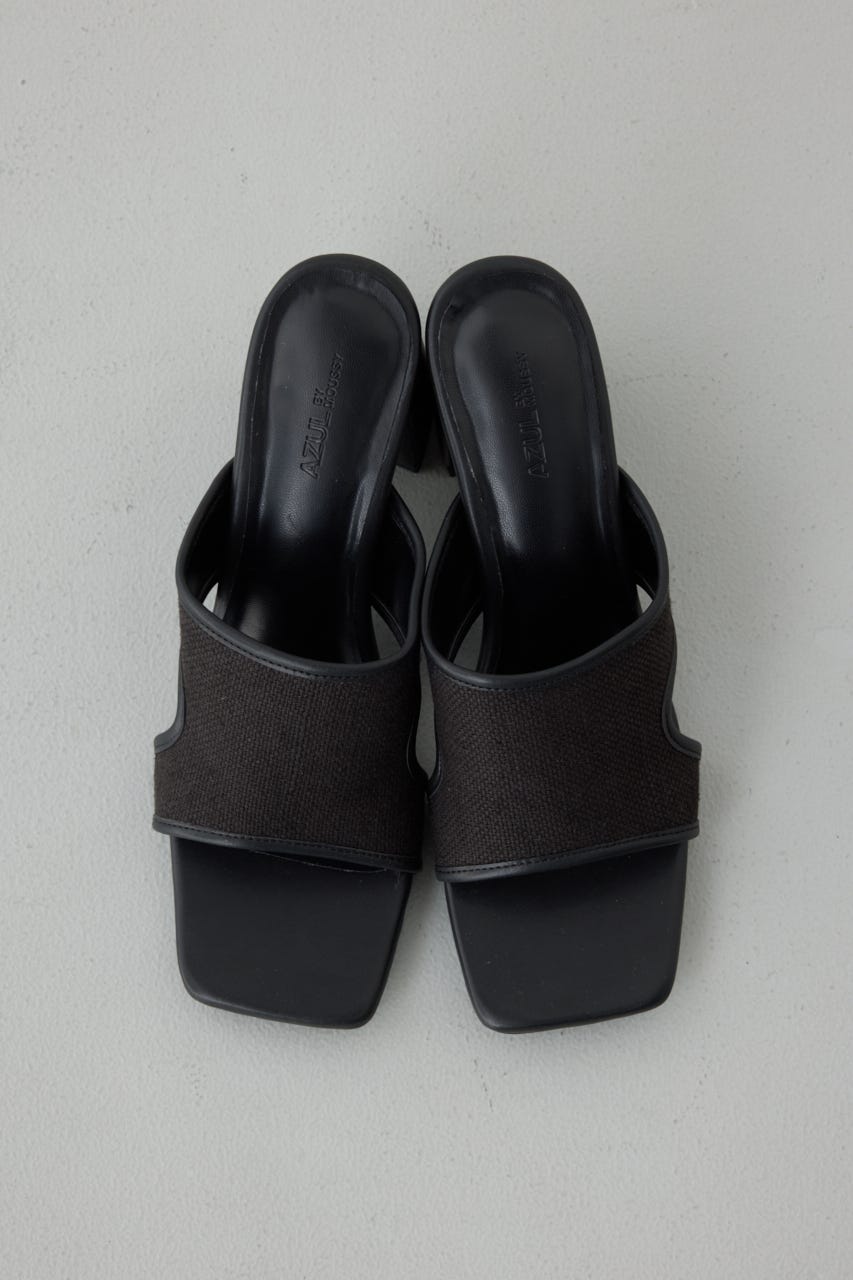 カットアウトヒールサンダル BLK L