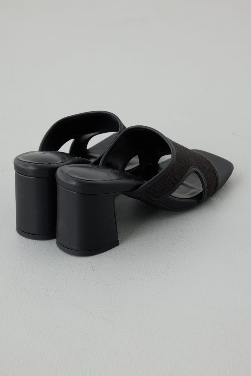 カットアウトヒールサンダル BLK L